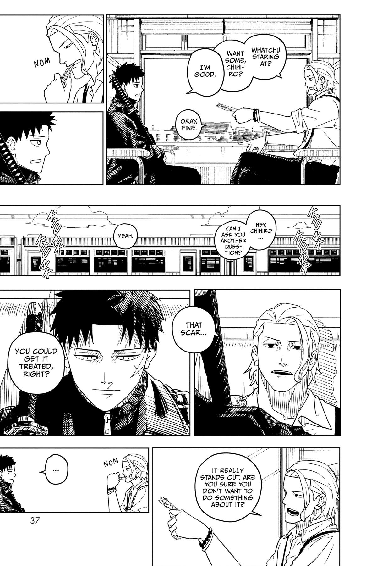 Kagurabachi Manga Chapter 1 page 37 - Mission scene