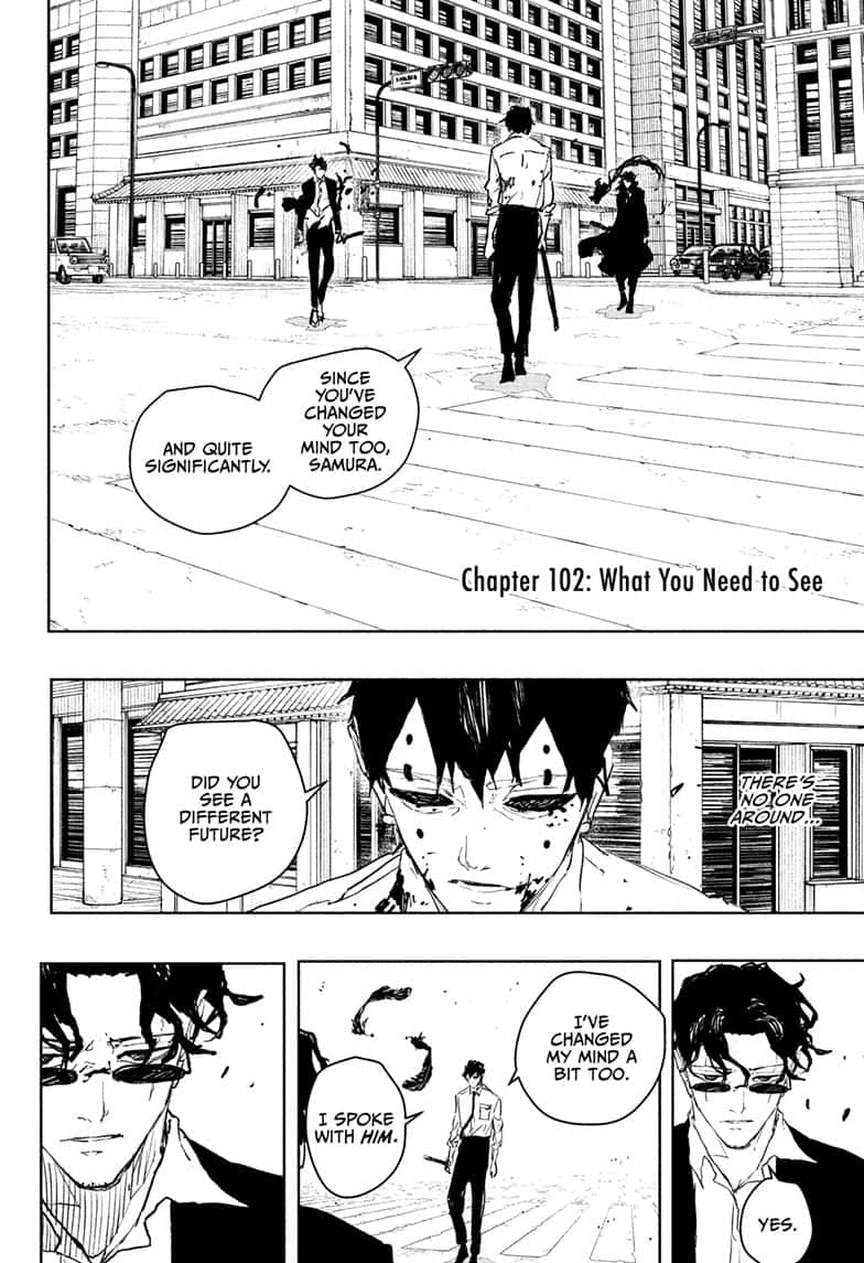 Kagurabachi Manga Chapter 102 page 2 - What You Need to See scene