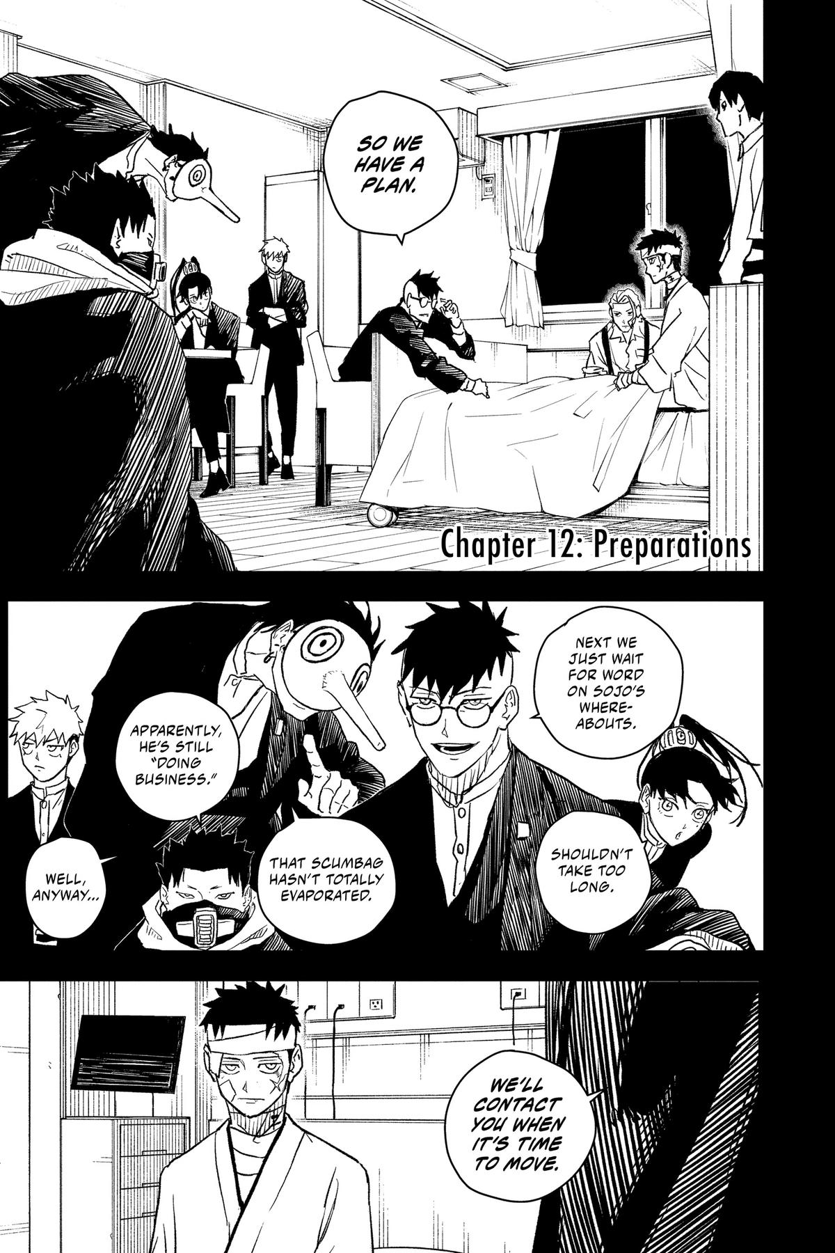 Kagurabachi Manga Chapter 12 page 1 - Preparations scene