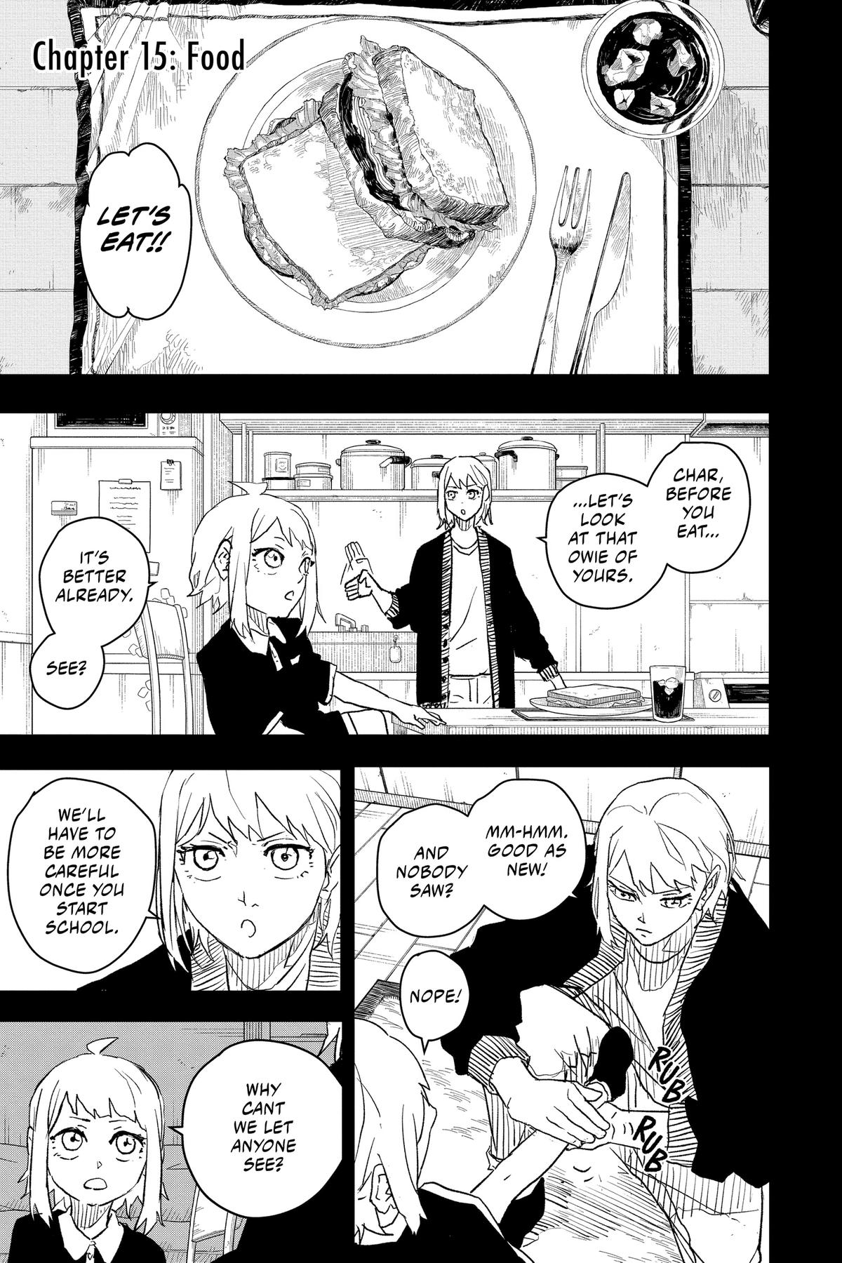 Kagurabachi Manga Chapter 15 page 1 - Food scene