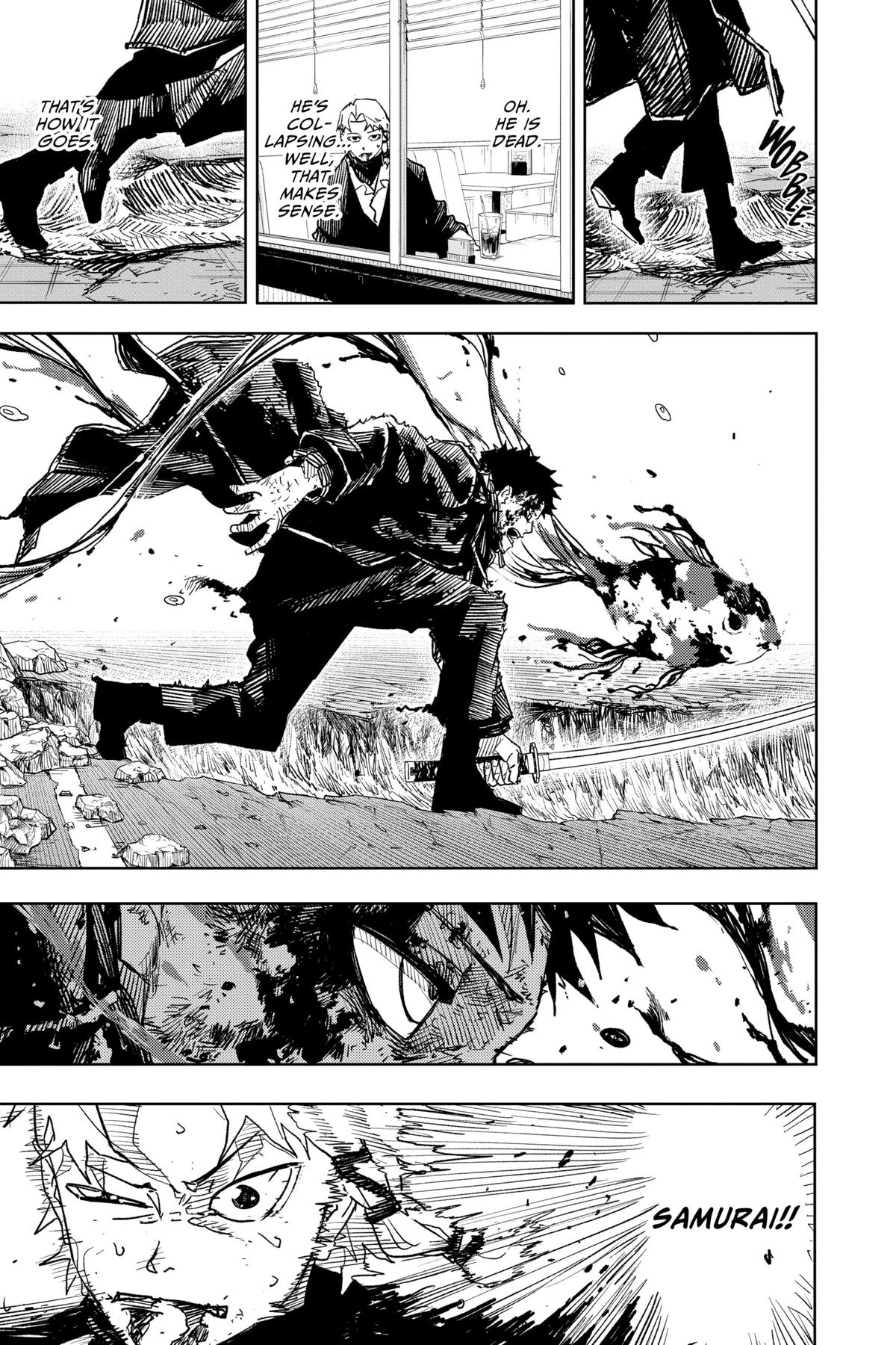 Kagurabachi Manga Chapter 19 page 12 - Knight of Darkness scene