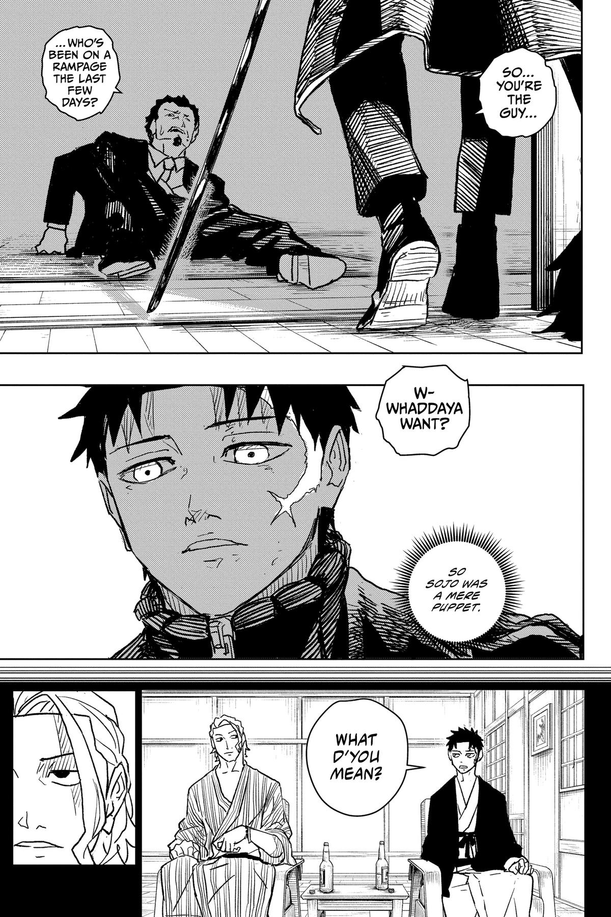 Kagurabachi Manga Chapter 19 page 22 - Knight of Darkness scene