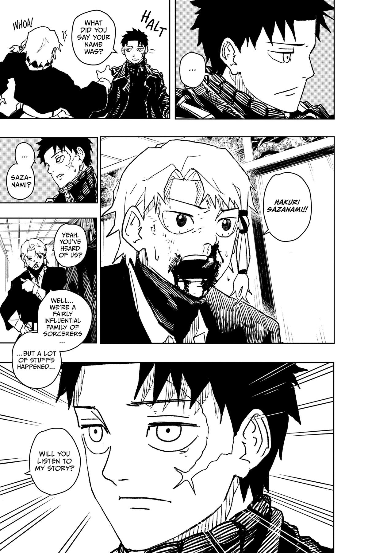 Kagurabachi Manga Chapter 19 page 28 - Knight of Darkness scene