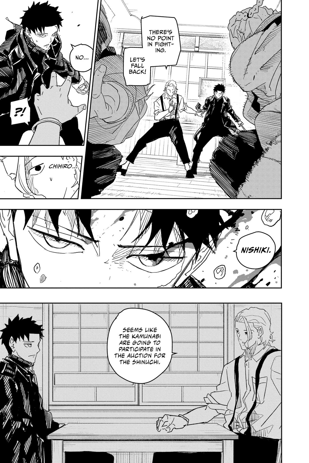 Kagurabachi Manga Chapter 24 page 3 - Hunters scene