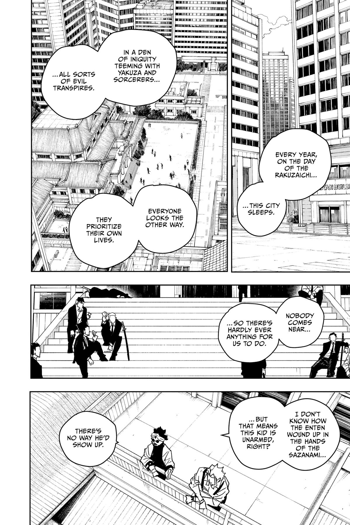 Kagurabachi Manga Chapter 27 page 4 - Mr. Inazuma scene