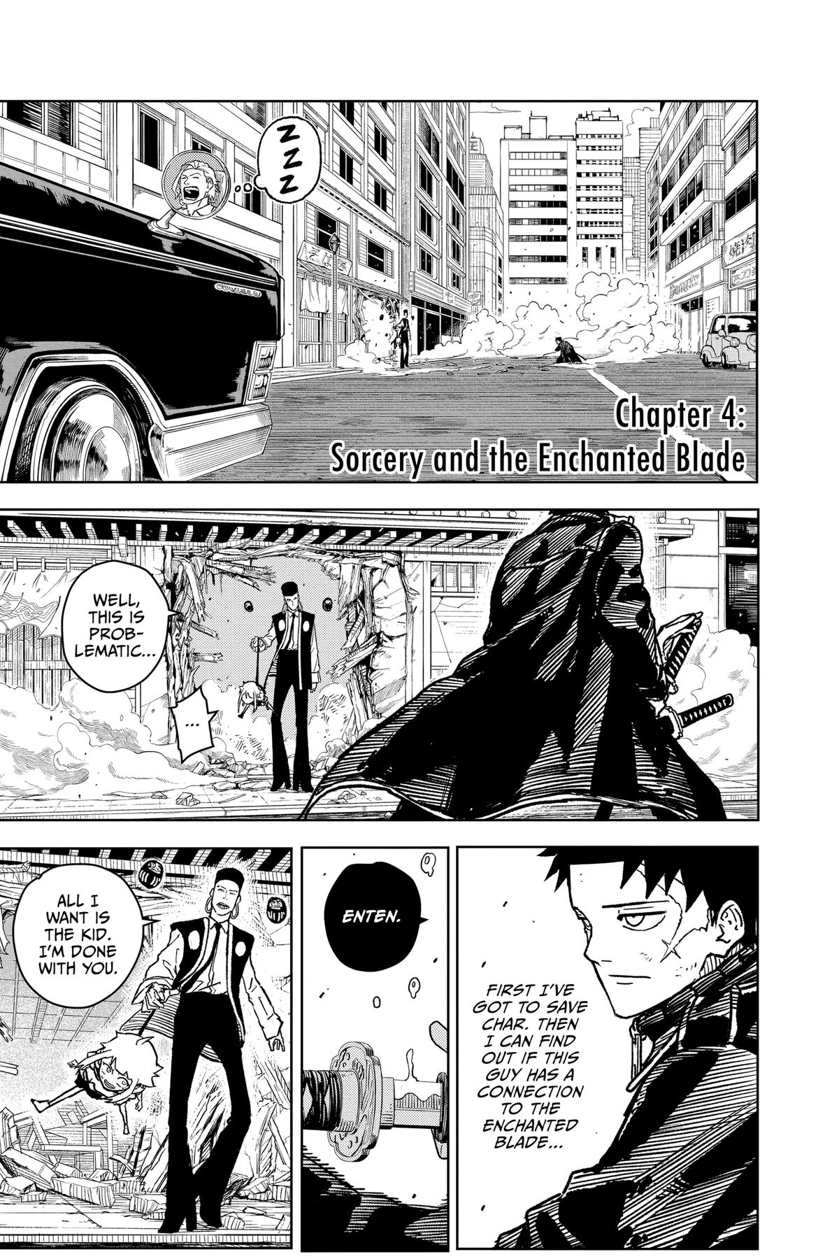 Kagurabachi Manga Chapter 4 page 1 - Sorcery and the Enchanted Blade scene