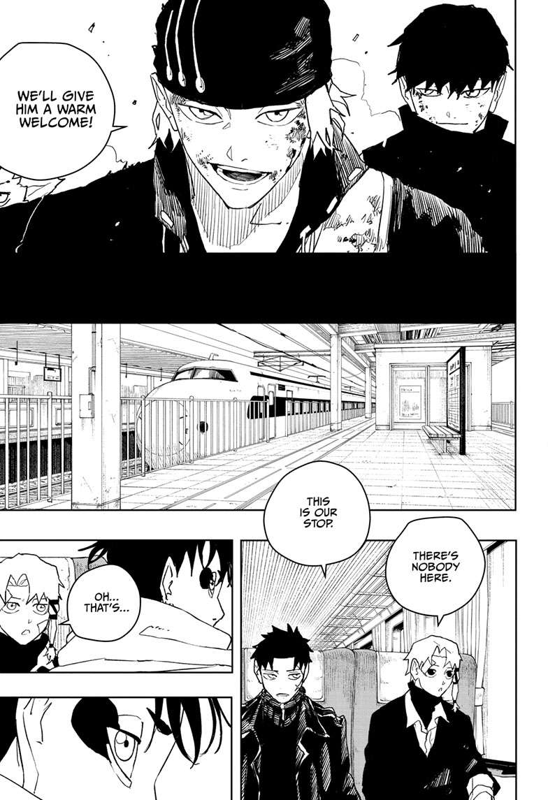 Kagurabachi Manga Chapter 48 page 14 - The Kokugoku Steam Squad scene