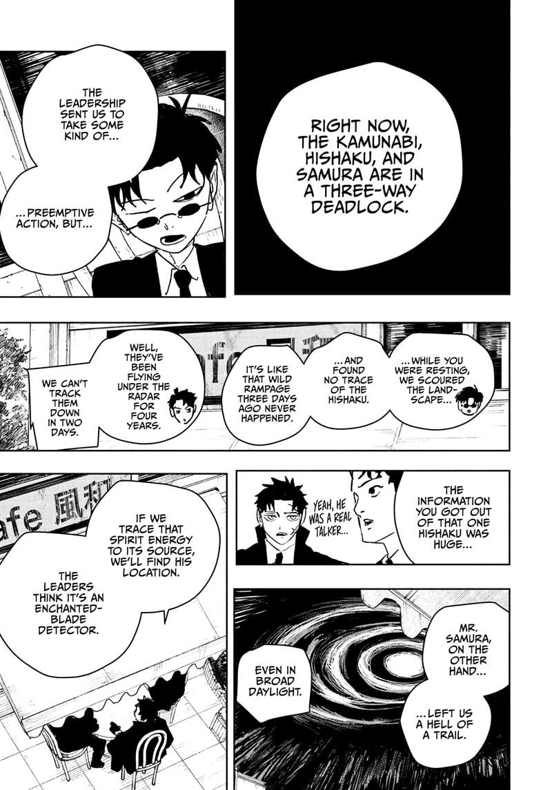 Kagurabachi Manga Chapter 61 page 5 - Night Battle scene