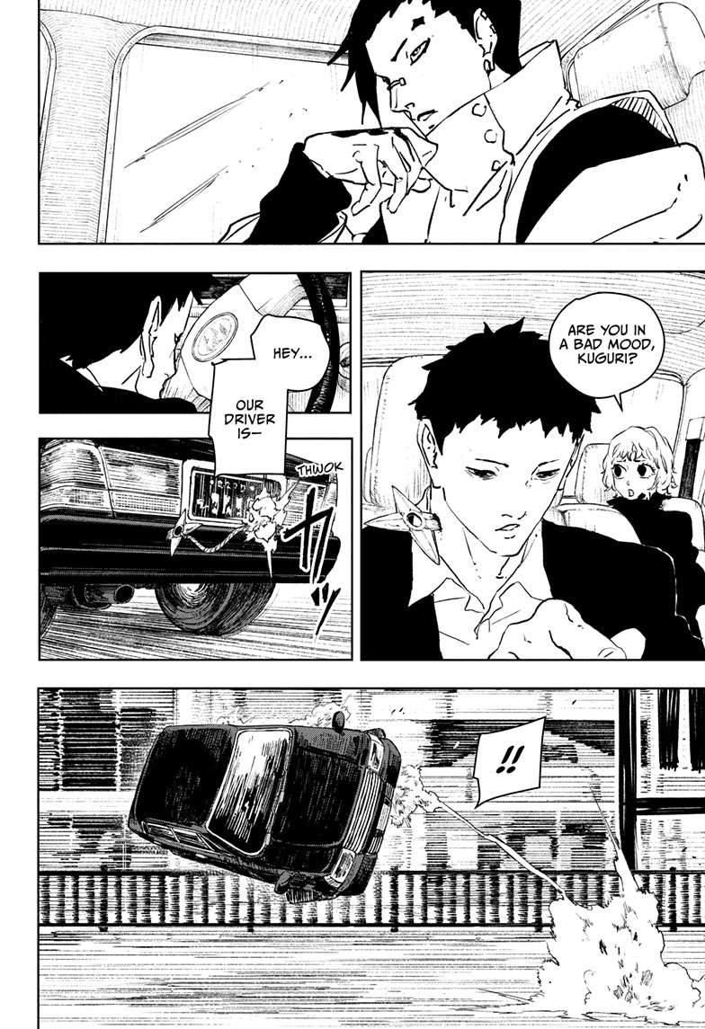 Kagurabachi Manga Chapter 63 page 11 - Car Chase scene