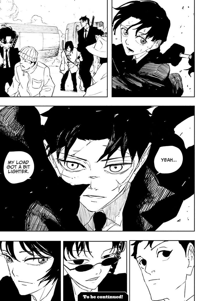 Kagurabachi Manga Chapter 63 page 21 - Car Chase scene