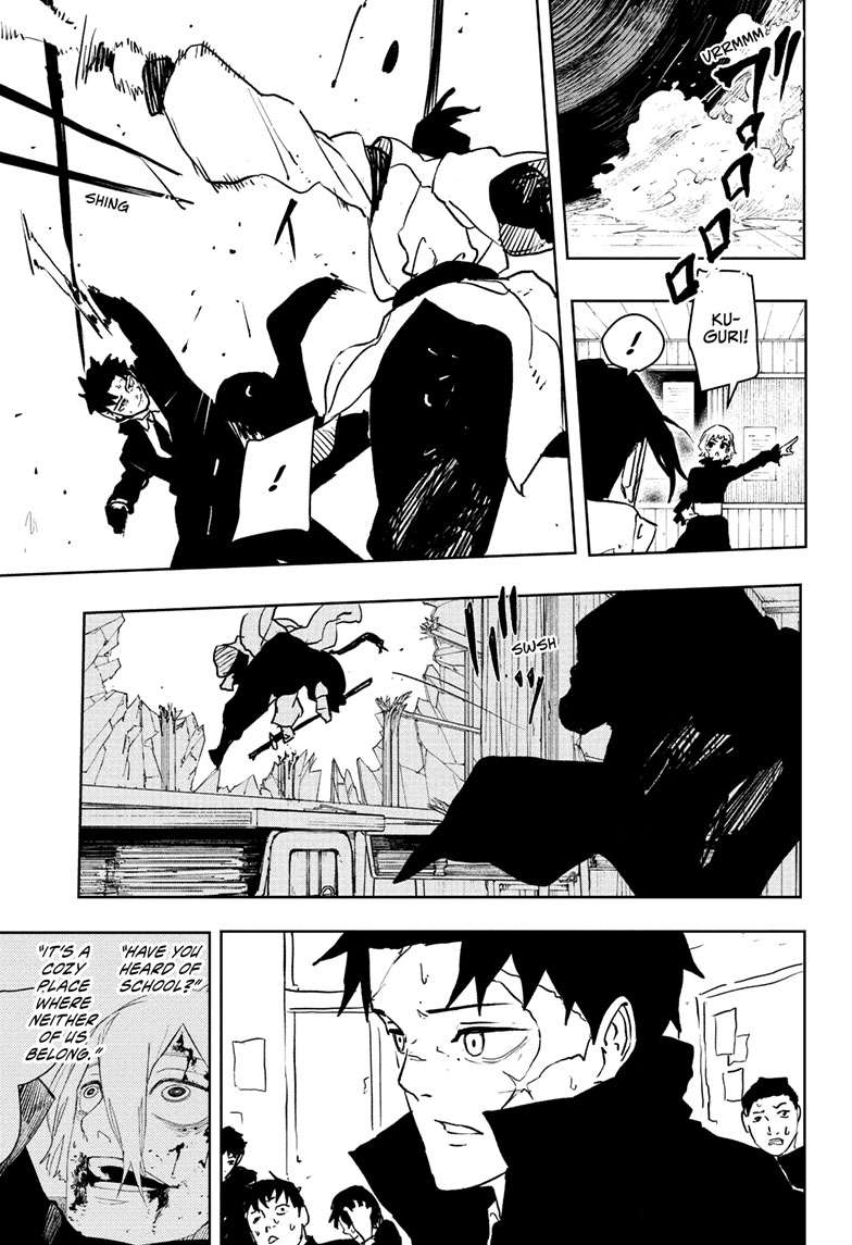 Kagurabachi Manga Chapter 63 page 6 - Car Chase scene