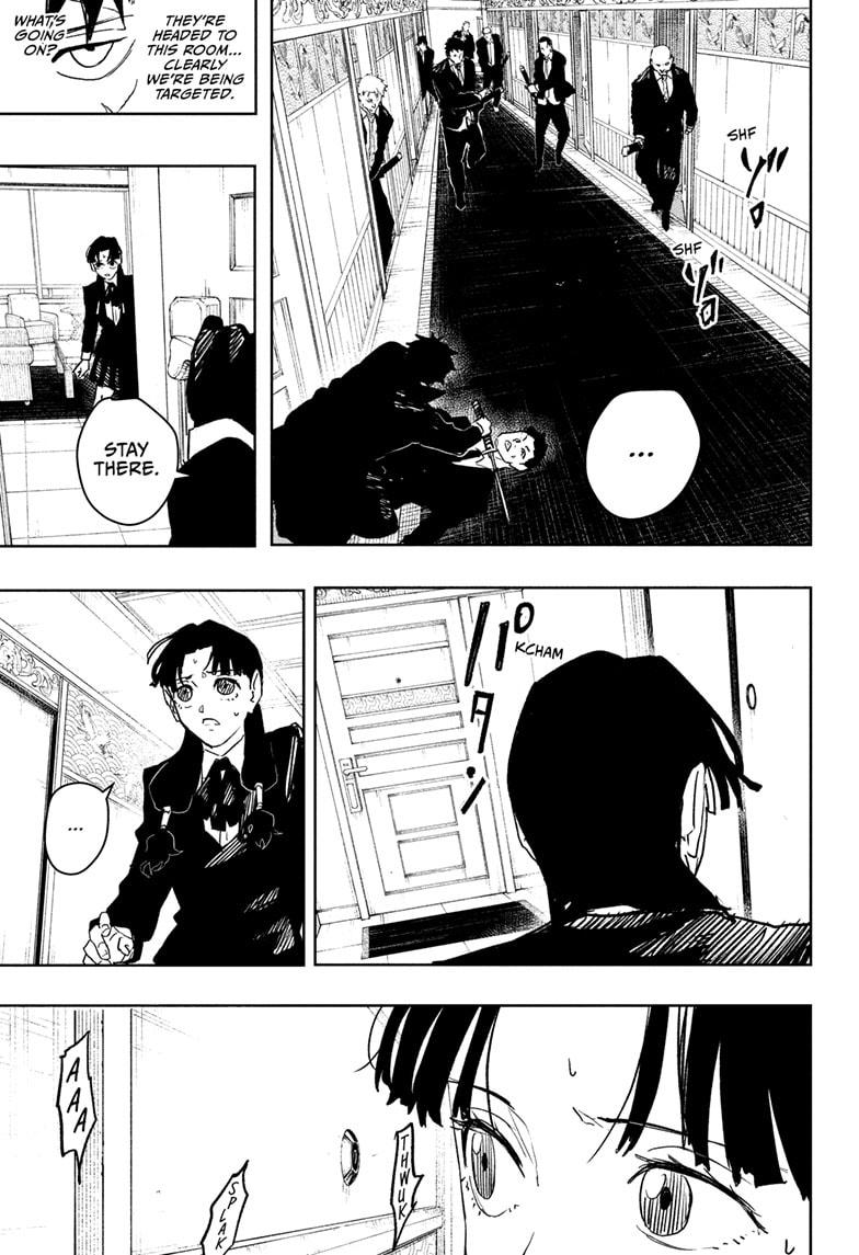Kagurabachi Manga Chapter 67 page 13 - Kyoto Bloodshed Hotel scene