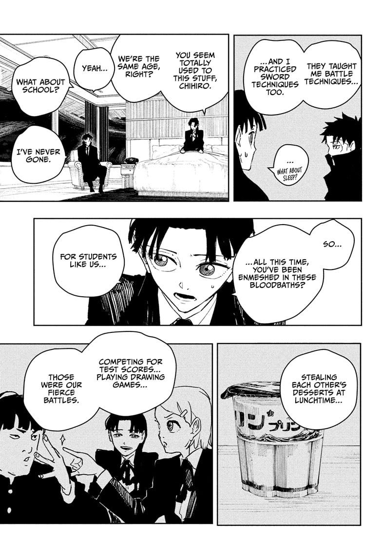 Kagurabachi Manga Chapter 67 page 9 - Kyoto Bloodshed Hotel scene