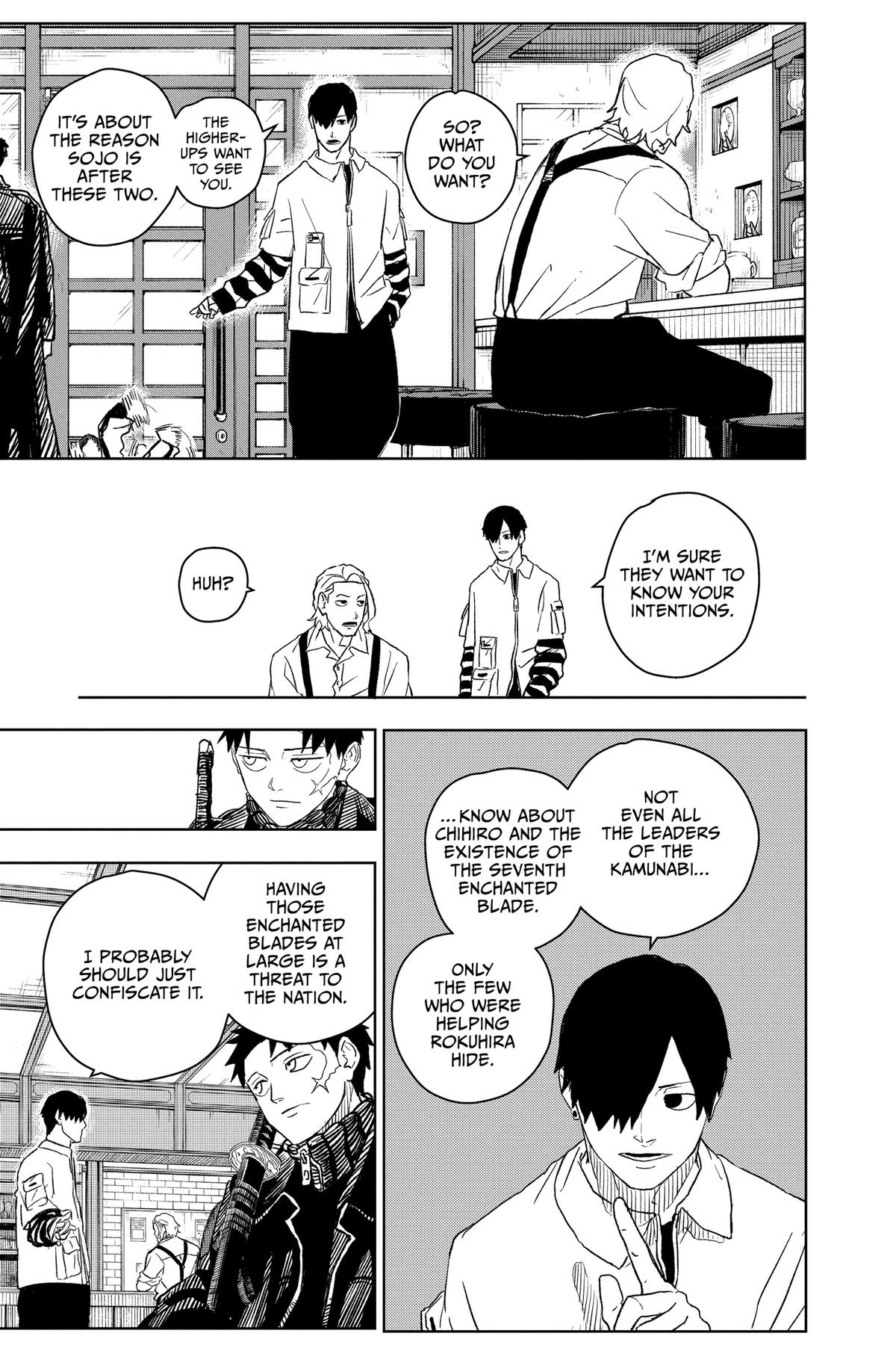 Kagurabachi Manga Chapter 7 page 10 - Smoke Signal scene