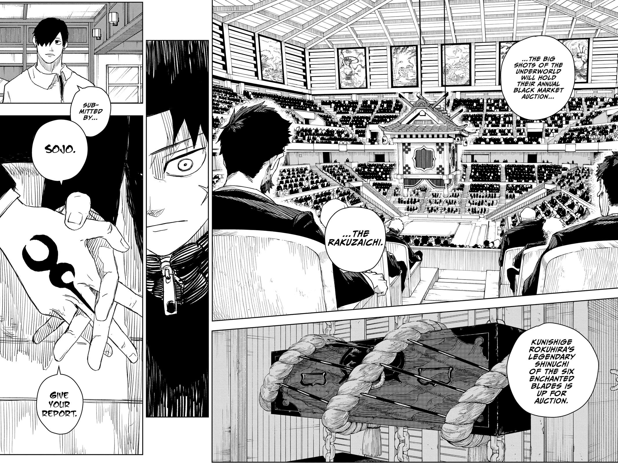 Kagurabachi Manga Chapter 7 page 13 - Smoke Signal scene