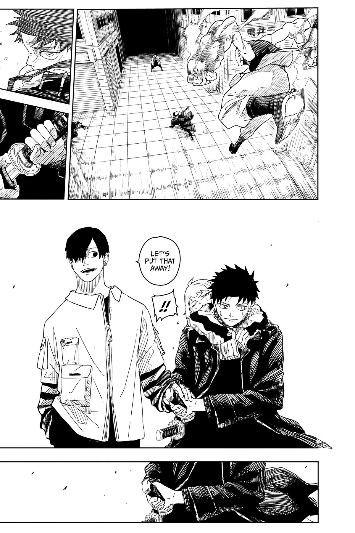 Kagurabachi Manga Chapter 7 page 3 - Smoke Signal scene