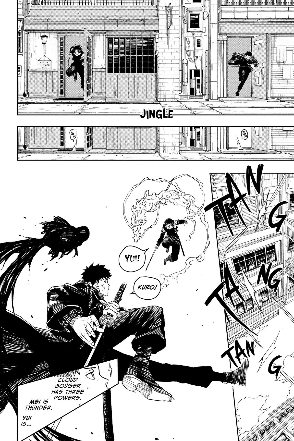 Kagurabachi Manga Chapter 9 page 13 - Enten vs. Cloud Gouger scene