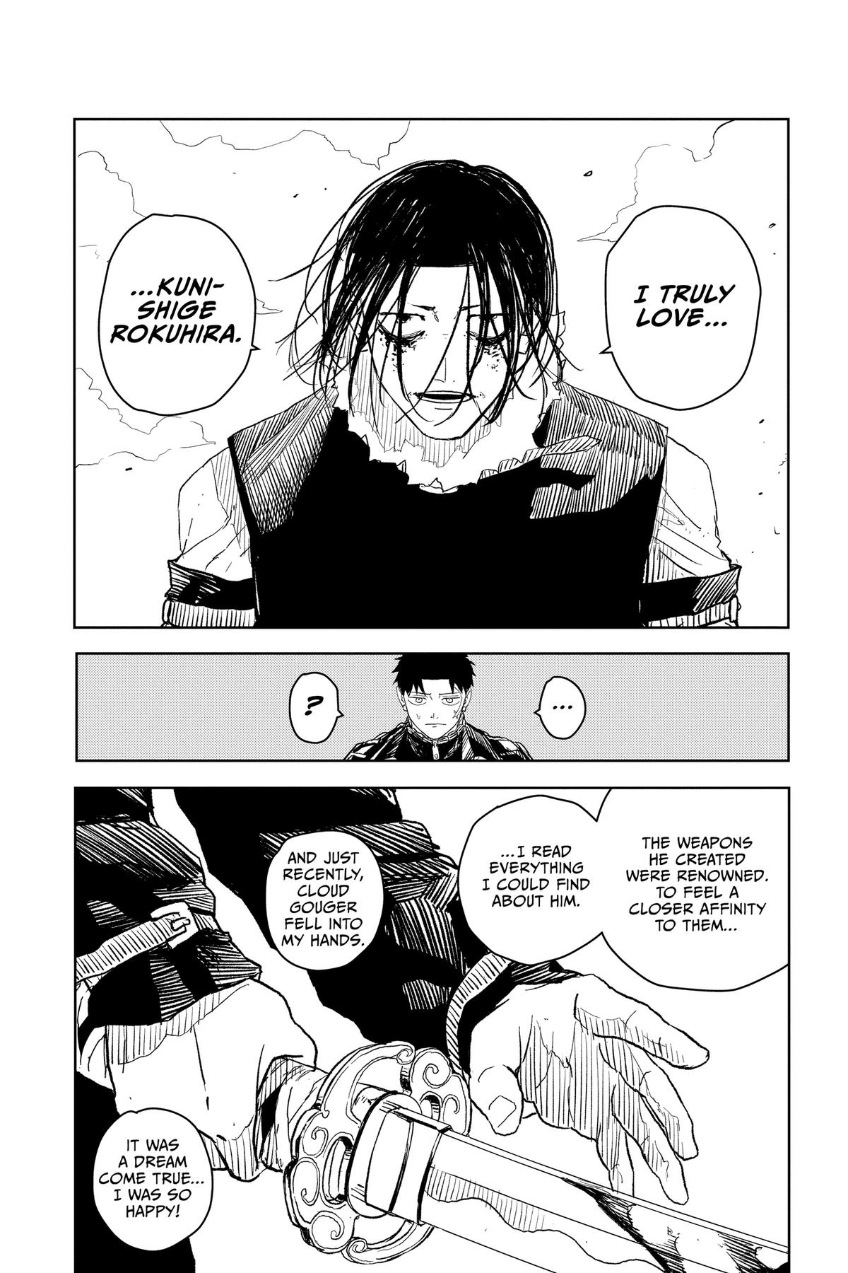 Kagurabachi Manga Chapter 9 page 17 - Enten vs. Cloud Gouger scene