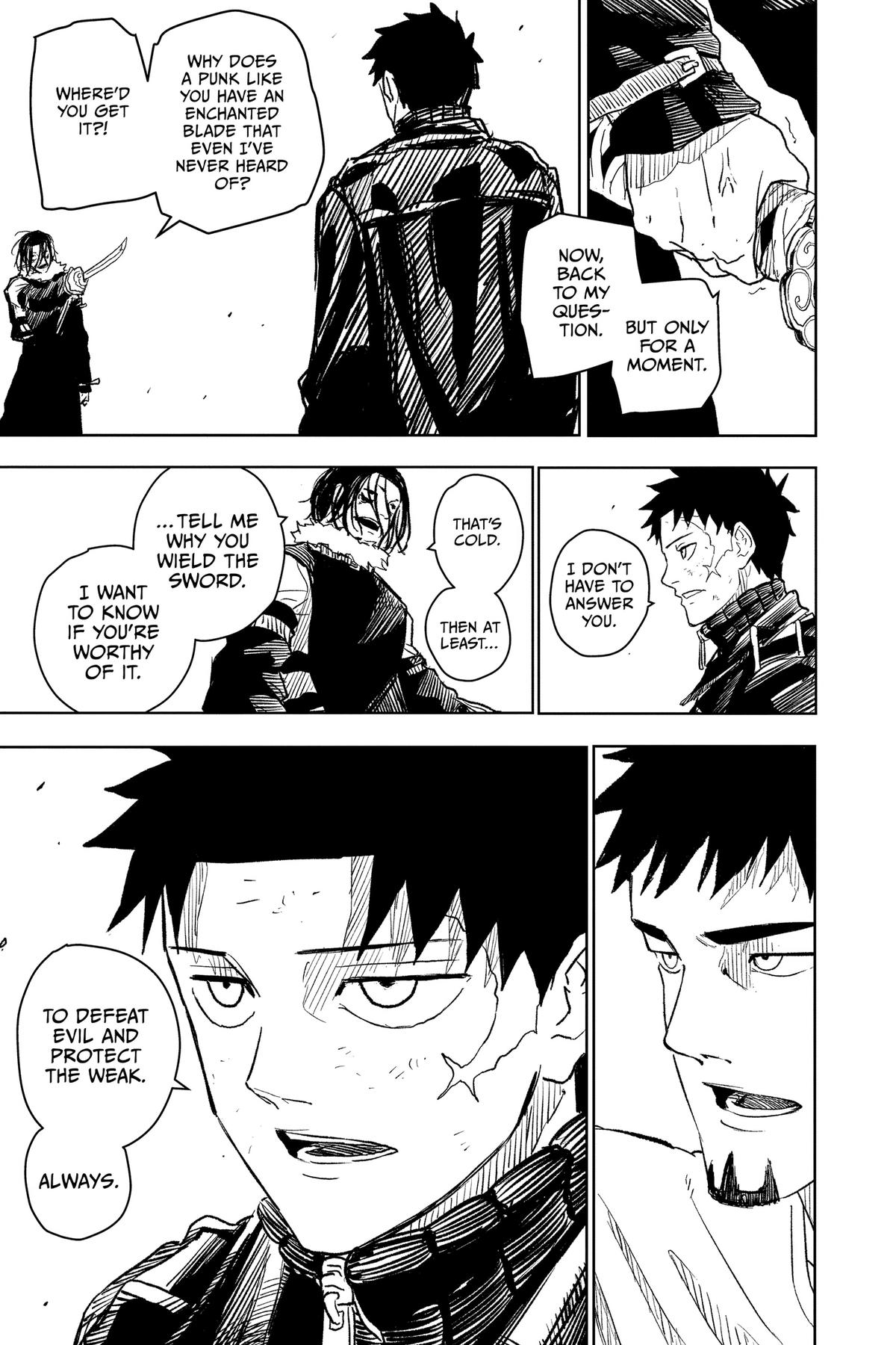 Kagurabachi Manga Chapter 9 page 18 - Enten vs. Cloud Gouger scene