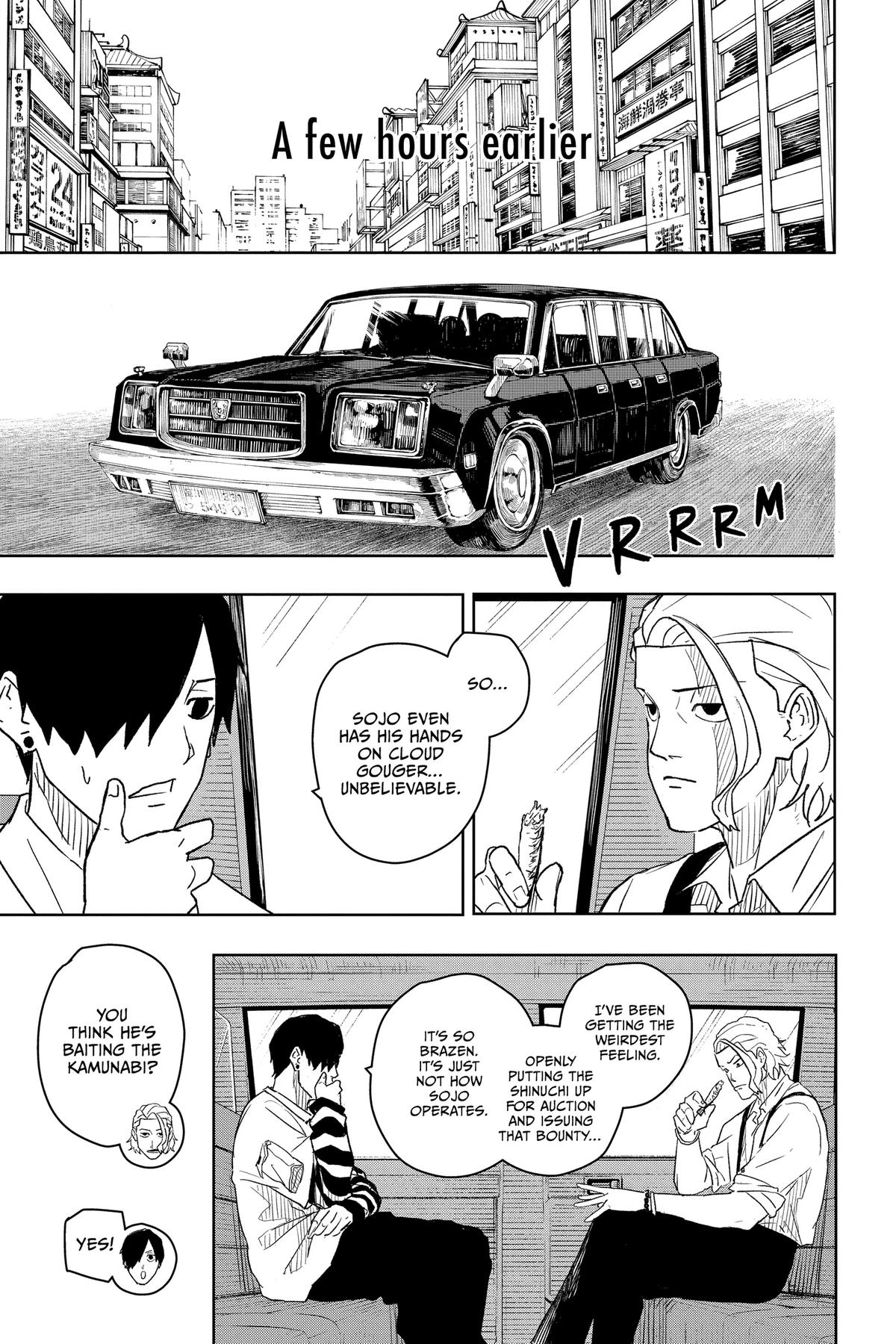 Kagurabachi Manga Chapter 9 page 8 - Enten vs. Cloud Gouger scene