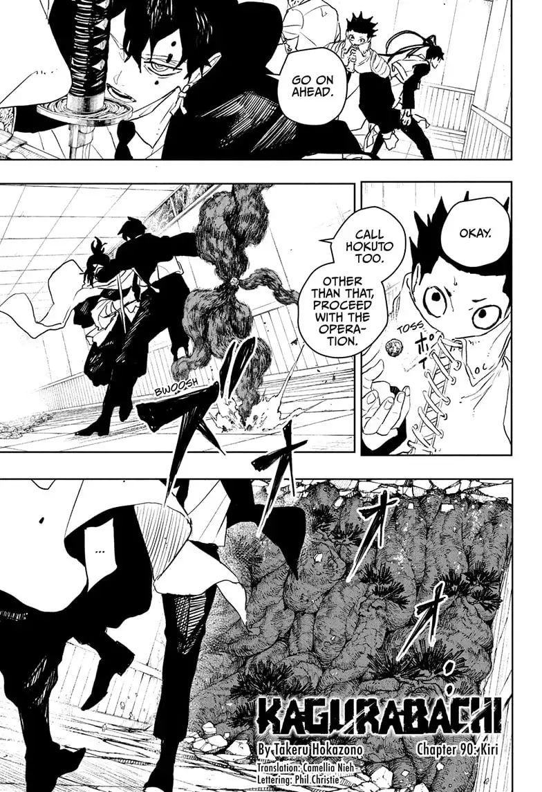 Kagurabachi Manga Chapter 90 page 1 - Kiri scene