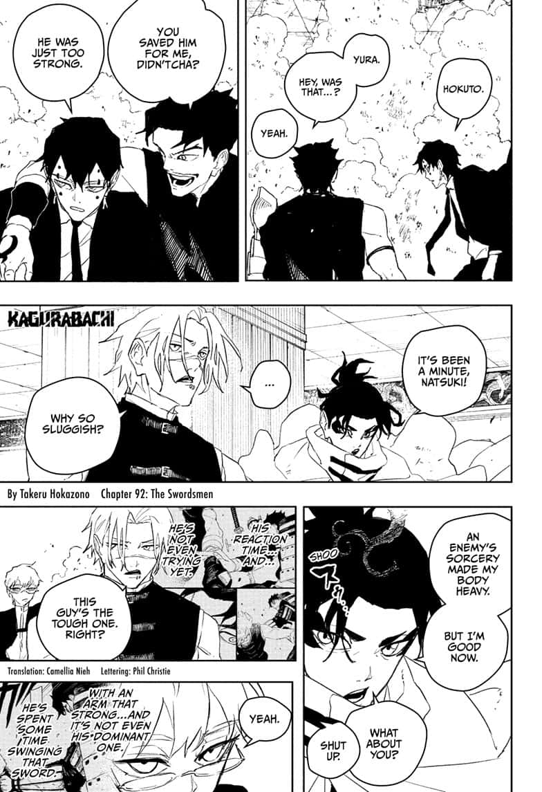 Kagurabachi Manga Chapter 92 page 1 - The Swordsmen scene