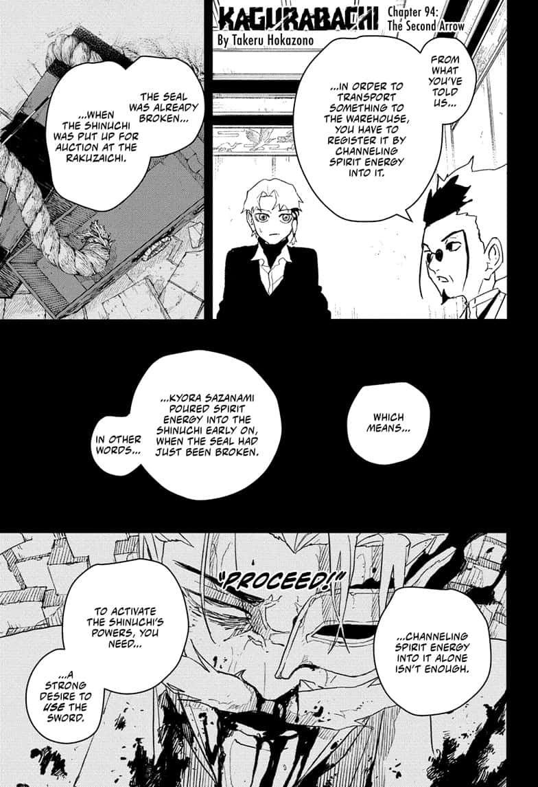 Kagurabachi Manga Chapter 94 page 1 - The Second Arrow scene